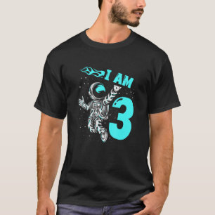 Ich bin 3 Astronaut Planet Raumschiff Glückwunsch  T-Shirt