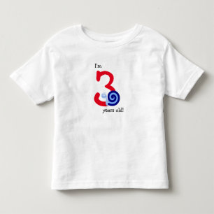 "Ich bin 3 Jahre alt!" + Niedliche glückliche Kleinkind T-shirt