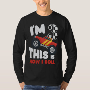 Ich bin 3 So rolle ich Süßer Monster-Truck-Kostüm T-Shirt