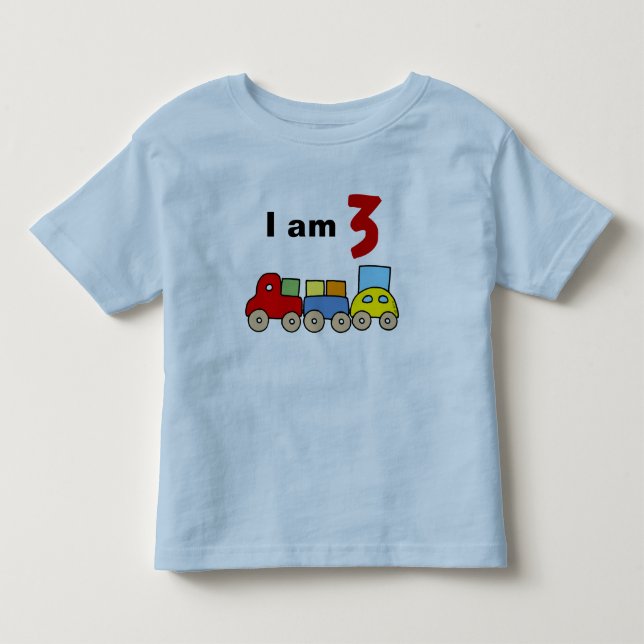 Ich bin 3 (Spielzeugzug aus Holz) Kleinkind T-shirt (Vorderseite)