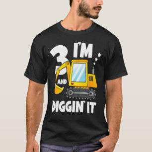 Ich bin 3 und graben es 3 Jahre 3. Geburtstag Boy T-Shirt
