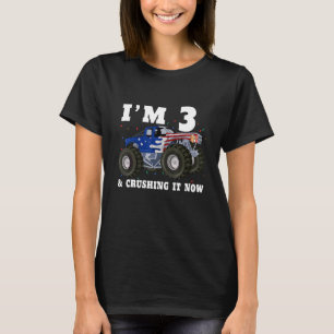 Ich bin 3 und zerquetsche es jetzt Monster Truck 3 T-Shirt