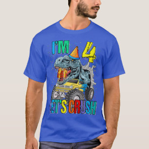 Ich bin 4. Lass uns Monster Truck Dinosaurier zerd T-Shirt