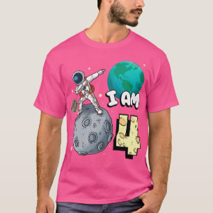 Ich bin 4 Space Astronaut Kid Moon Walker 4. Gebur T-Shirt