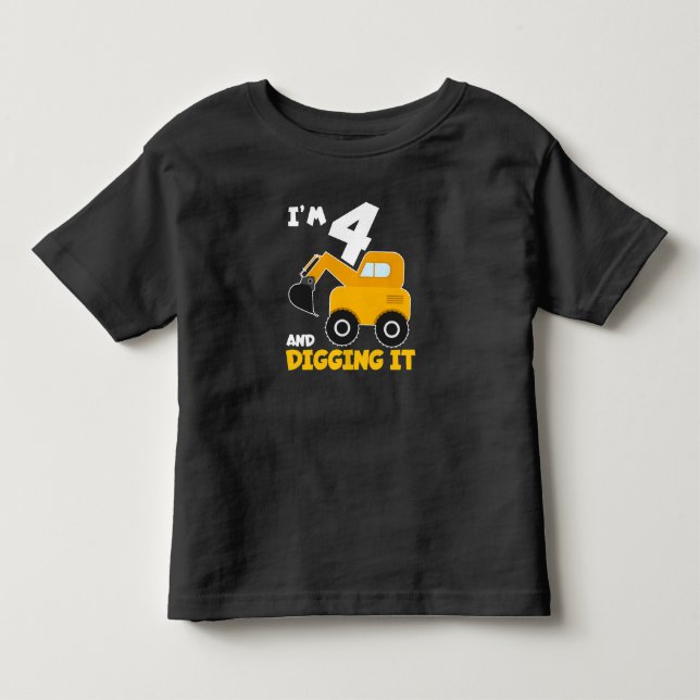 Ich bin 4 und graben es kleinkind t-shirt (Vorderseite)