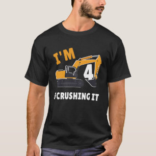Ich bin 4 und zerstöre es 4. Geburtstag Grabungsst T-Shirt