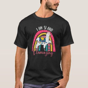 Ich bin 51 Jahre alt und lammend Alpaca Llama 51. T-Shirt