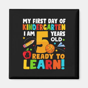 Ich bin 5 bereit, meinen ersten Schultag zu lernen Magnet