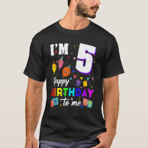 Ich bin 5 Jahre alt glücklich Geburtstag zu mir 5. T-Shirt