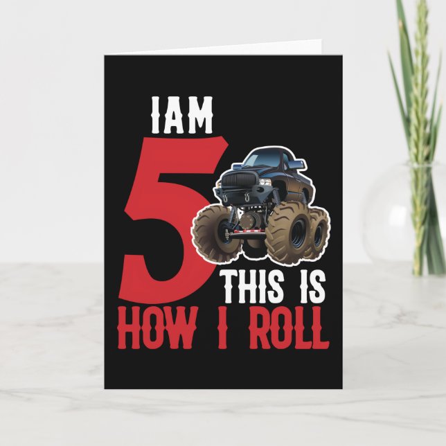 Ich bin 5, so rolle ich Monster Truck Karte (Vorderseite)