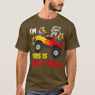 Ich bin 5th So Roll Monster Truck 5. Geburtstag T-Shirt