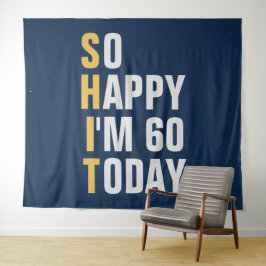 Ich bin 60. Geburtstagsbanner Wandteppich