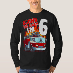 Ich bin 6 Feuerwehrmann Birthday Fire Truck 6 Jahr T-Shirt