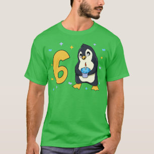 Ich bin 6 mit Pinguin Kindergeburtstag 6 Jahre alt T-Shirt