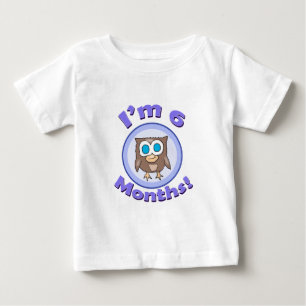 Ich bin 6 Monate Eulenbaby-Kleidung Baby T-shirt