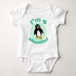 Ich bin 6 Monate Pinguinbaby-Kleidung Baby Strampler