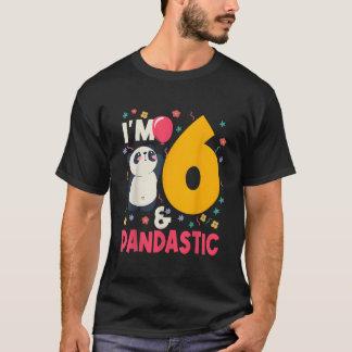 ICH BIN 6 Pandastisch Panda Py Feier 6. T-Shirt