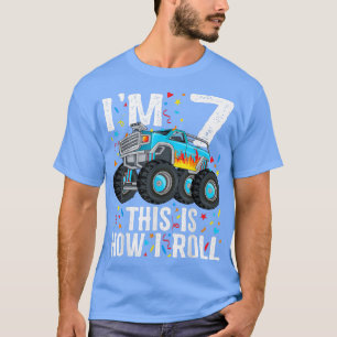 Ich bin 7 So Roll Monster Truck 7. Geburtstag T-Shirt