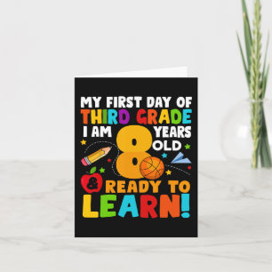 Ich bin 8 bereit, mein Zurück zur Schule zu lernen Karte