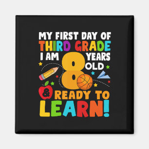 Ich bin 8 bereit, mein Zurück zur Schule zu lernen Magnet