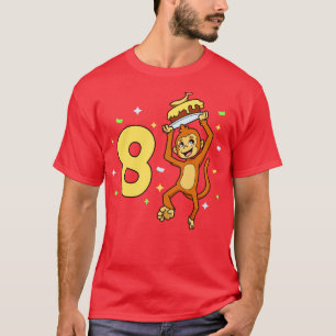 Ich bin 8 mit Affen Kindergeburtstag 8 Jahre alt T-Shirt