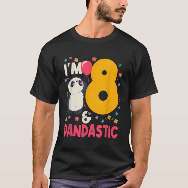 Ich bin 8 Pandastic Panda Py Feier 8. T-Shirt (Vorderseite)