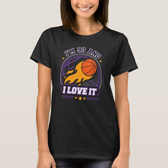 Ich bin 93 und ich Liebe It Basketball 93. Geburts T-Shirt (Vorderseite)