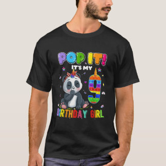 ICH BIN 9 9. Panda-Einhorn-Pop It T-Shirt