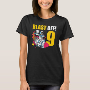 Ich bin 9 Astronaut Planet Raumschiff Glückwunsch  T-Shirt