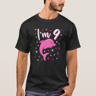 Ich bin 9 Little Niedlich Pink Dolphin Idea Geburt T-Shirt