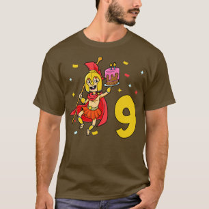 Ich bin 9 mit Spartan Kindergeburtstag 9 Jahre alt T-Shirt