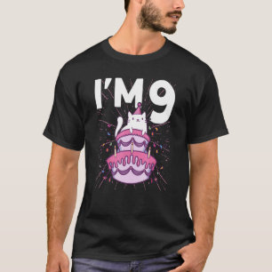 Ich bin 9-tägige Katze Party Kinder 9. Geburtstags T-Shirt