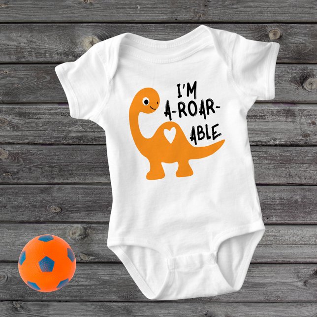 Ich bin A-Roar-Able Dinosaur Baby Bodysuit Baby Strampler (Von Creator hochgeladen)