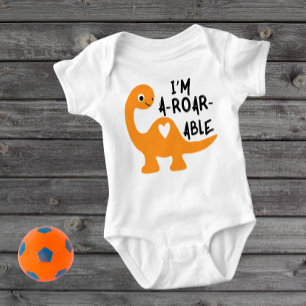 Ich bin A-Roar-Able Dinosaur Baby Bodysuit Strampler