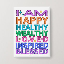 Ich bin Affirmation Abzeichen - farbenfrohe positi Button