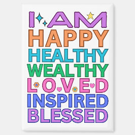 Ich bin Affirmation Magnet - farbenfrohe positive