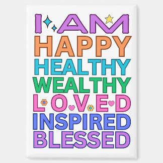 Ich bin Affirmation Magnet - farbenfrohe positive