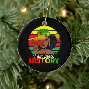 Ich bin Afrikanisch-Schwarzgeschichte Keramik Ornament