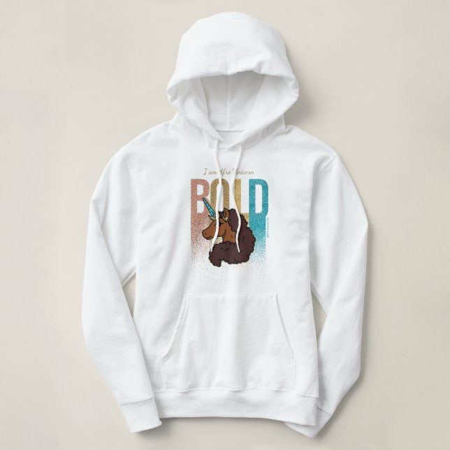 Ich bin Afro Unicorn | Fett-Glitzer-Design Hoodie (Design vorne)