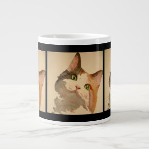 Ich bin alle Ohren: Calico Cat Portrait Jumbo-Tasse