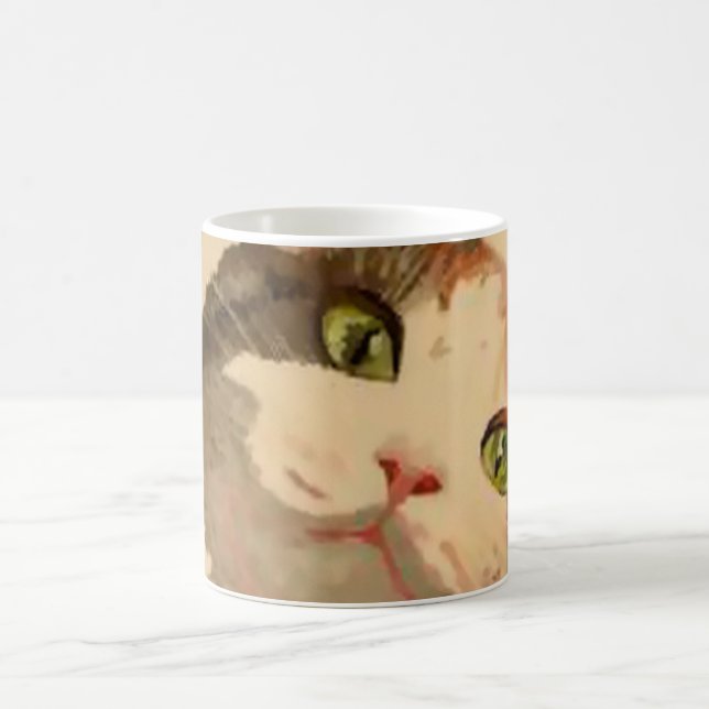 Ich bin alle Ohren: Calico Cat Portrait Kaffeetasse (Mittel)