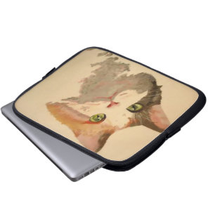 Ich bin alle Ohren: Calico Cat Portrait Laptopschutzhülle