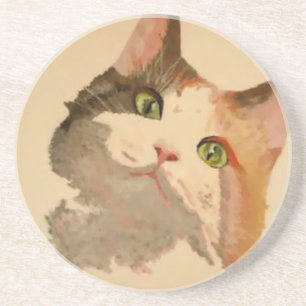 Ich bin alle Ohren: Calico Cat Portrait Untersetzer