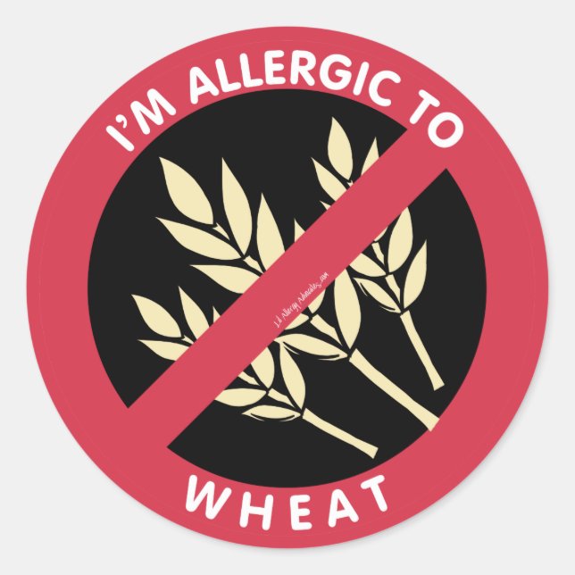 Ich bin allergisch gegen Allergie von Weizen Kids Runder Aufkleber (Vorderseite)