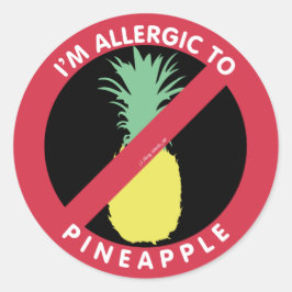 Ich bin allergisch gegen Ananas-Früchtesymbolkids Runder Aufkleber