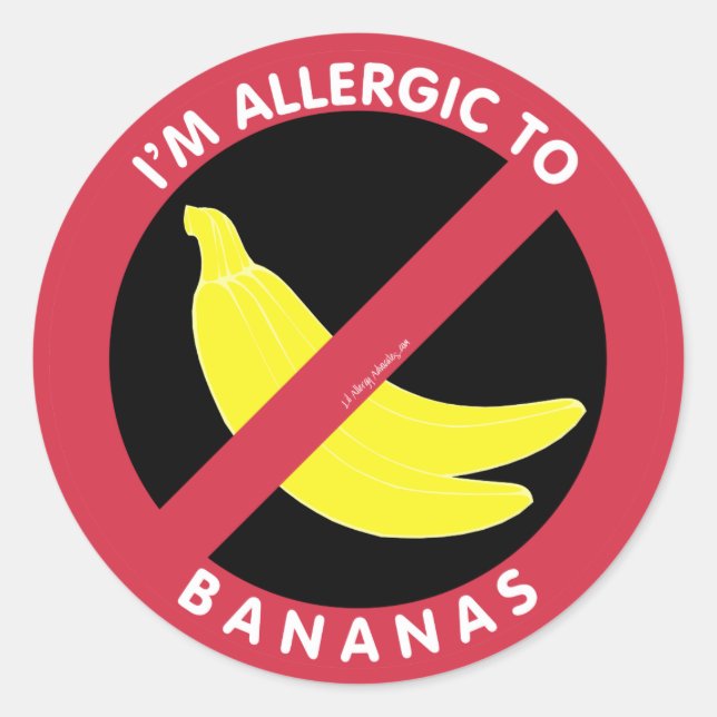 Ich bin allergisch gegen Bananen Allergie Symbol K Runder Aufkleber (Vorderseite)