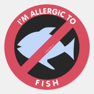 Ich bin allergisch gegen die Symbolkids von Fische Runder Aufkleber