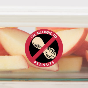 Ich bin allergisch gegen Erdnüsse Kids Nut Allergi Etiketten