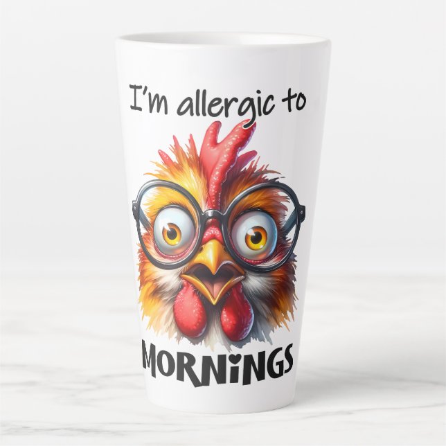 Ich bin allergisch gegen Morgen! Milchtasse (Vorderseite)