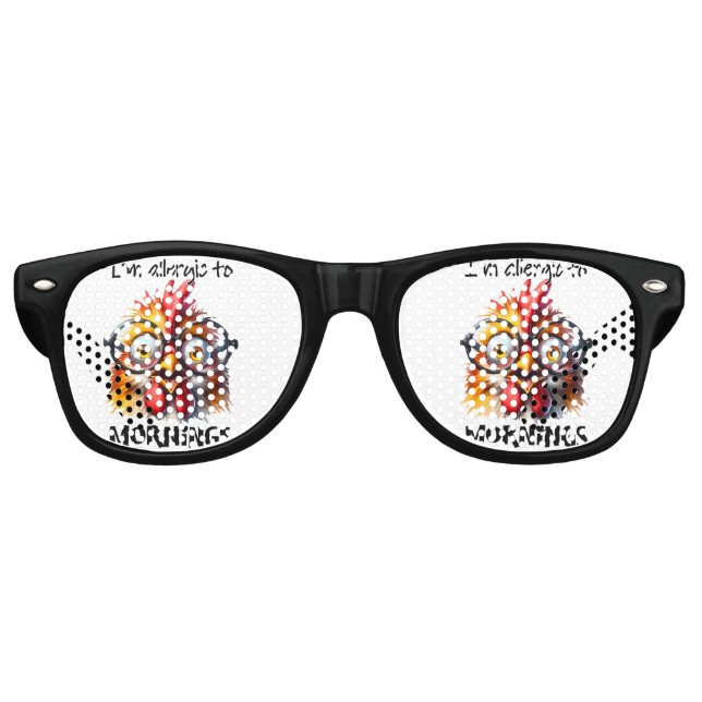Ich bin allergisch gegen Morgen! Partybrille (Vorderseite)